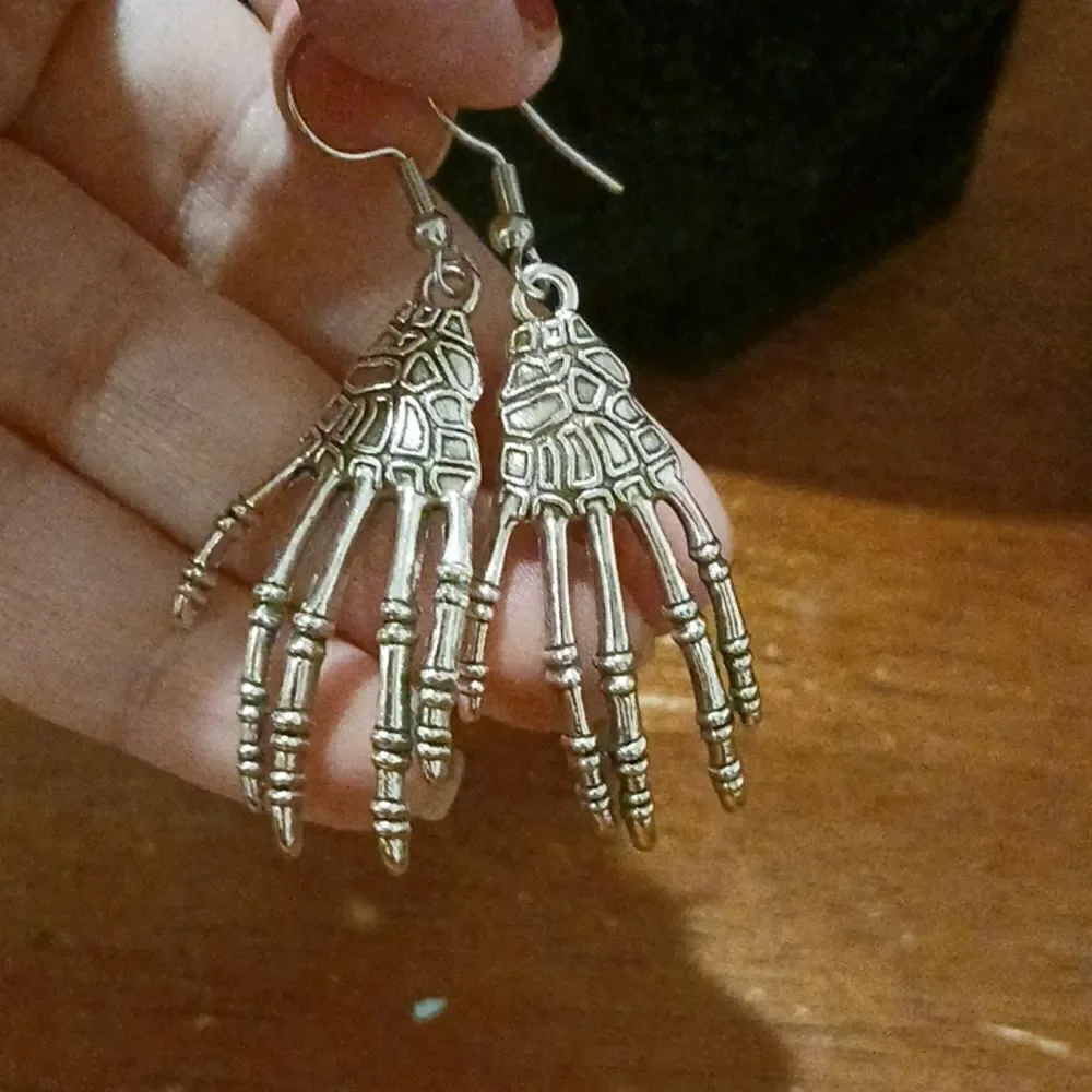 3 for 26$ Silver Skeleton Hand Earrings